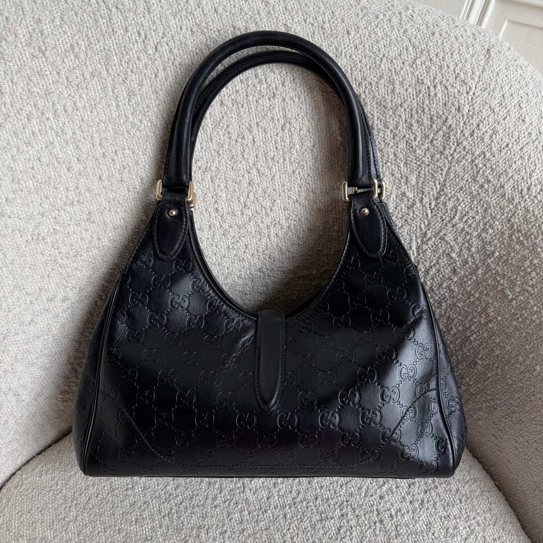 Gucci Guccissima Jackie Leather Black Shoulder Bag