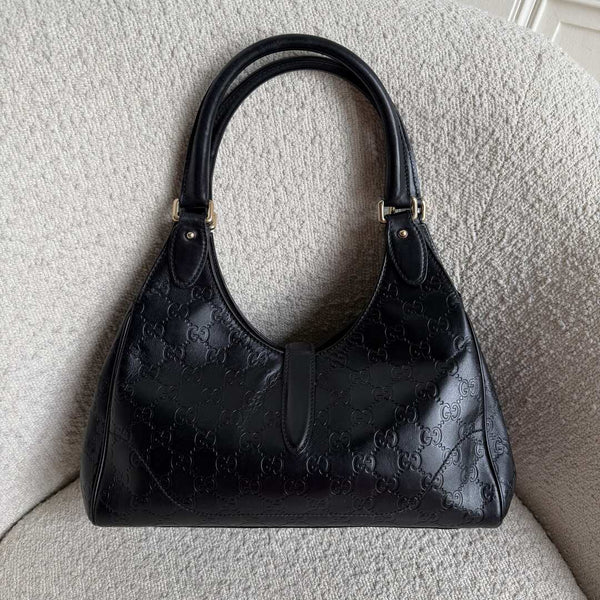 Gucci Guccissima Jackie Leather Black Shoulder Bag