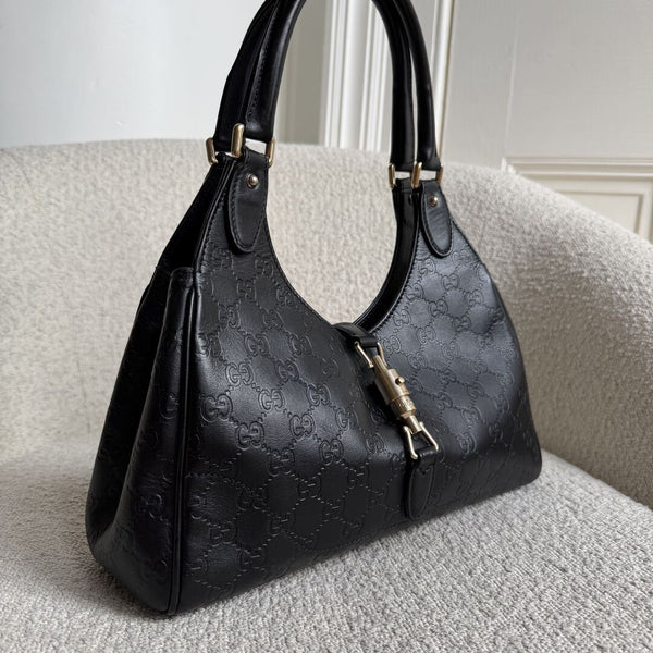 Gucci Guccissima Jackie Leather Black Shoulder Bag