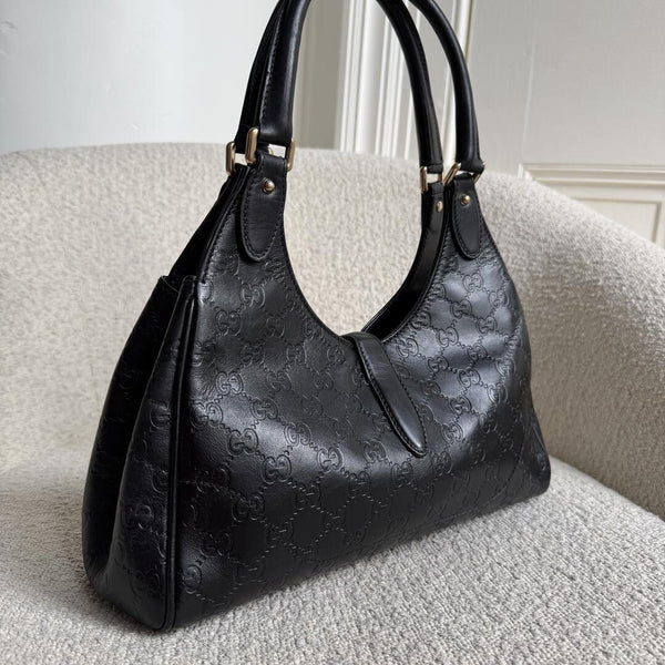 Gucci Guccissima Jackie Leather Black Shoulder Bag