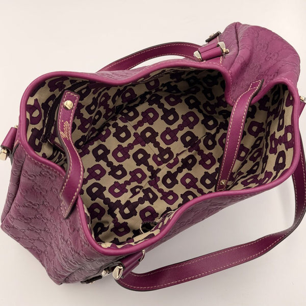 Gucci Guccissima Abbey Leather Purple Tote Bag