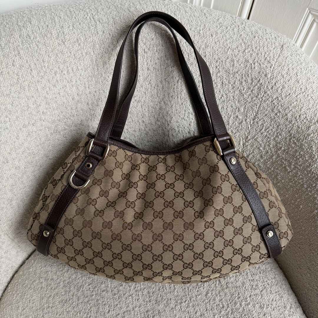 Gucci GG Canvas Abbey Brown Tote Bag