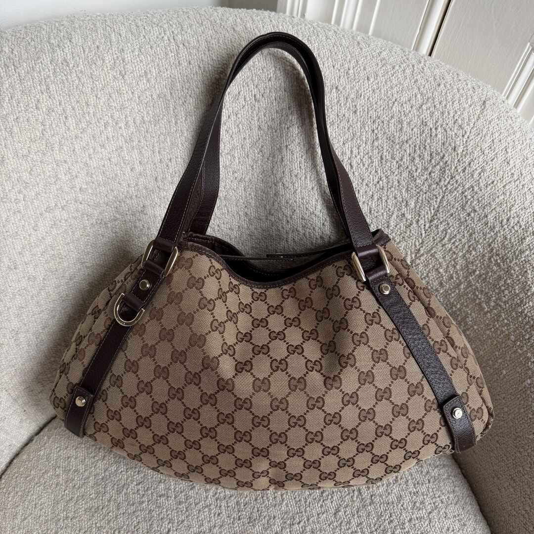 Gucci GG Canvas Abbey Brown Tote Bag