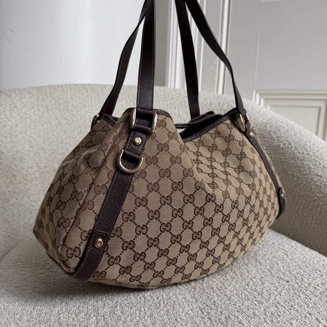 Gucci GG Canvas Abbey Brown Tote Bag