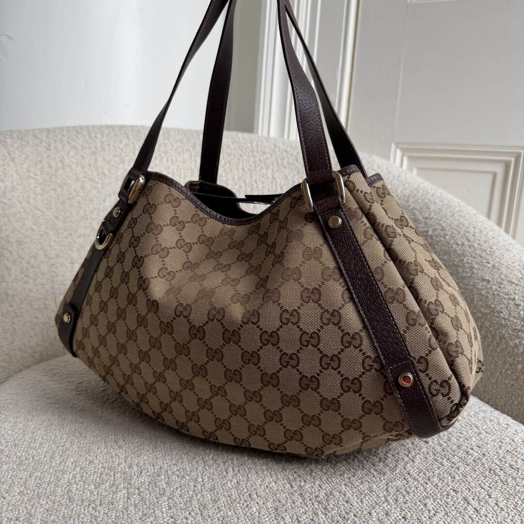 Gucci GG Canvas Abbey Brown Tote Bag