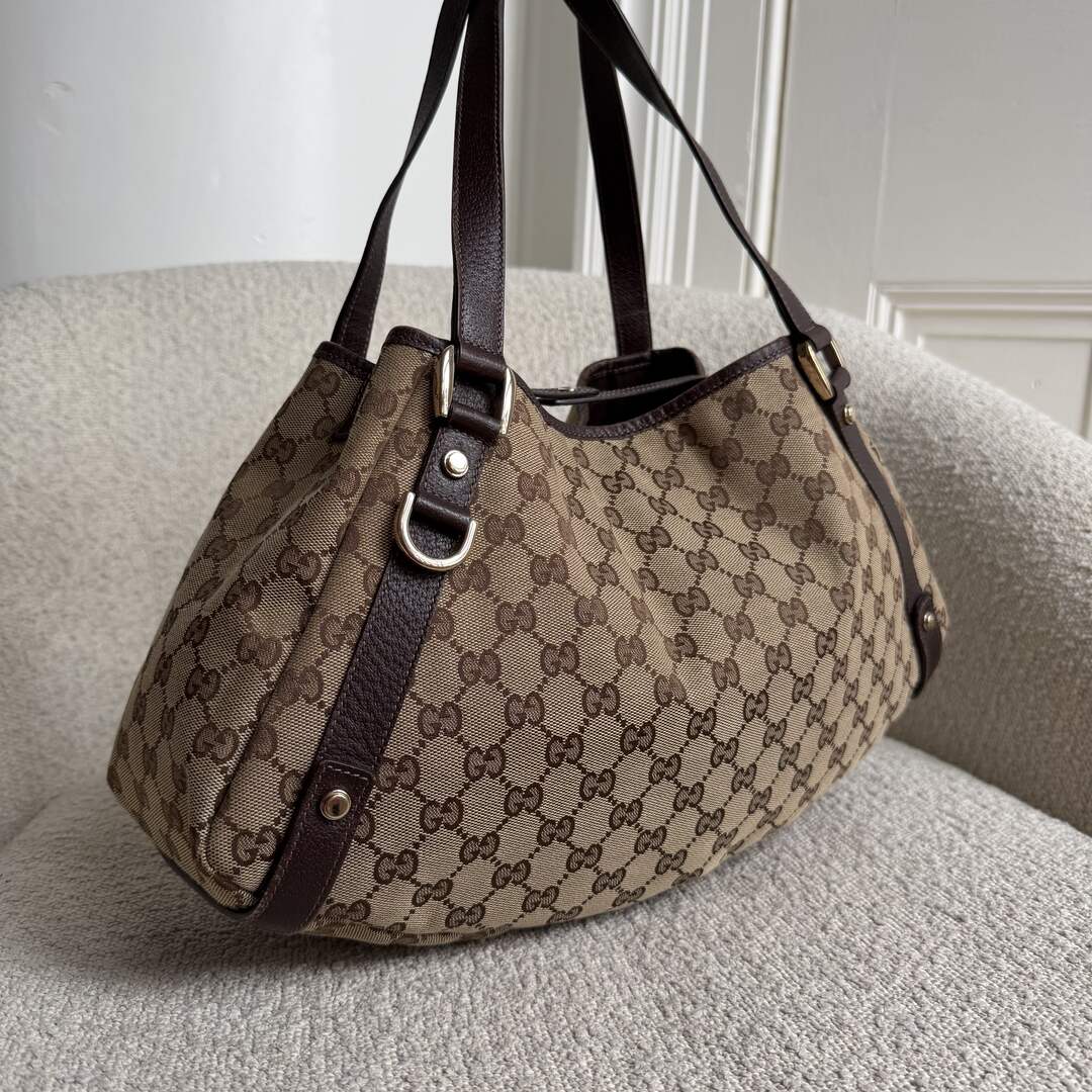 Gucci GG Canvas Abbey Brown Tote Bag