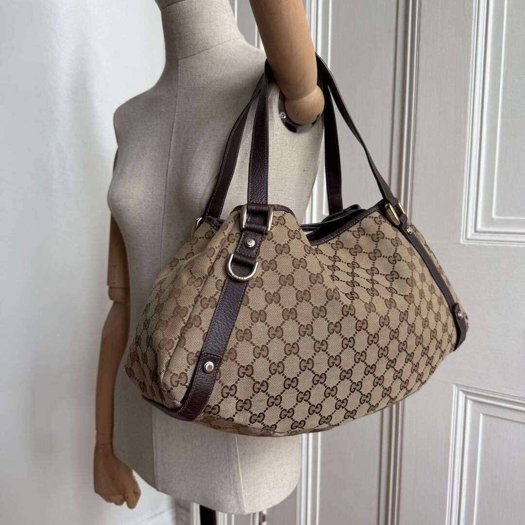 Gucci GG Canvas Abbey Brown Tote Bag