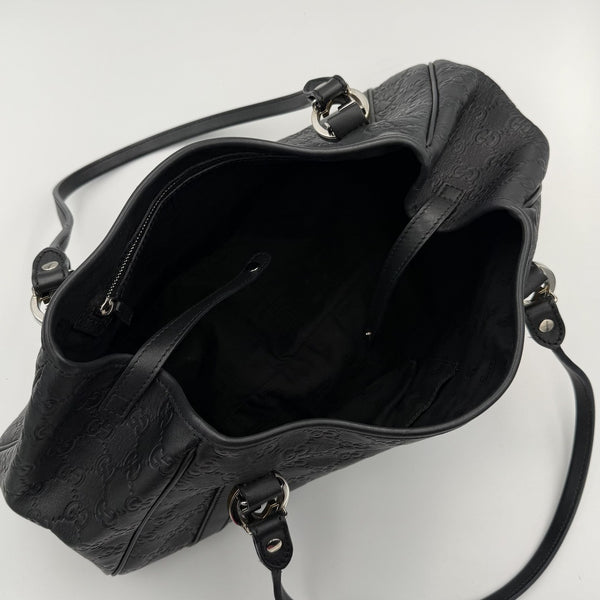 Gucci Guccissima Twins Leather Black Tote Bag
