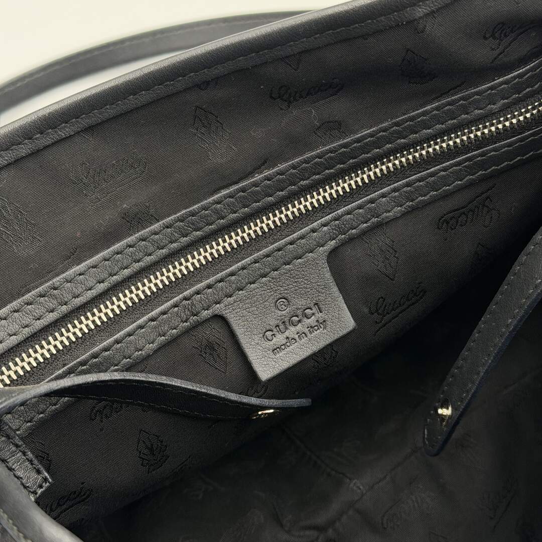 Gucci Guccissima Twins Leather Black Tote Bag