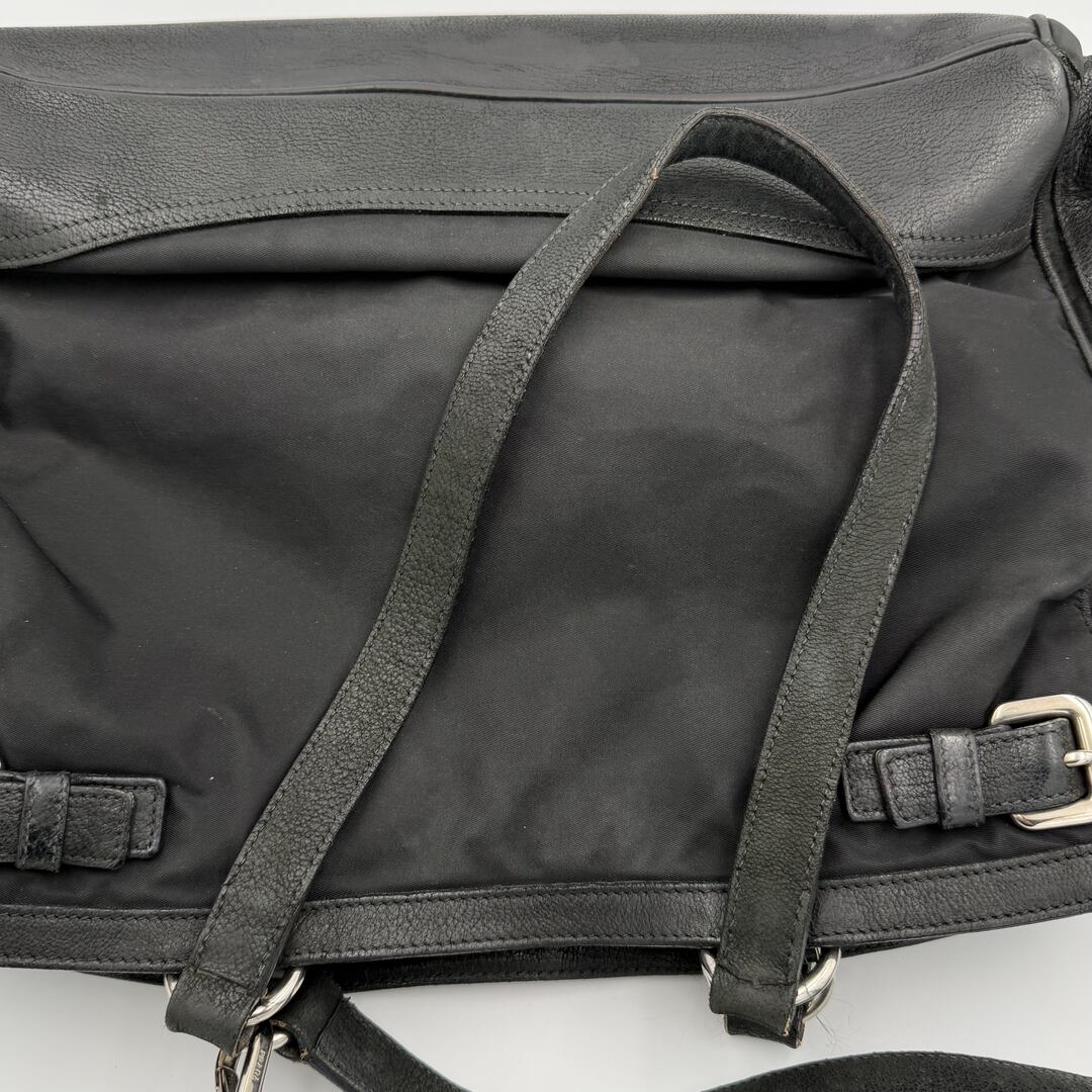 Prada Tessuto Nylon Black Leather Tote bag