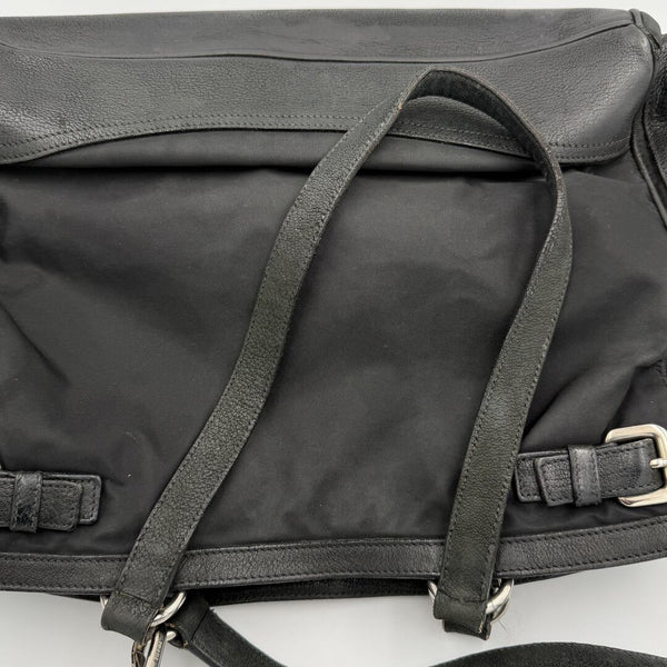 Prada Tessuto Nylon Black Leather Tote bag