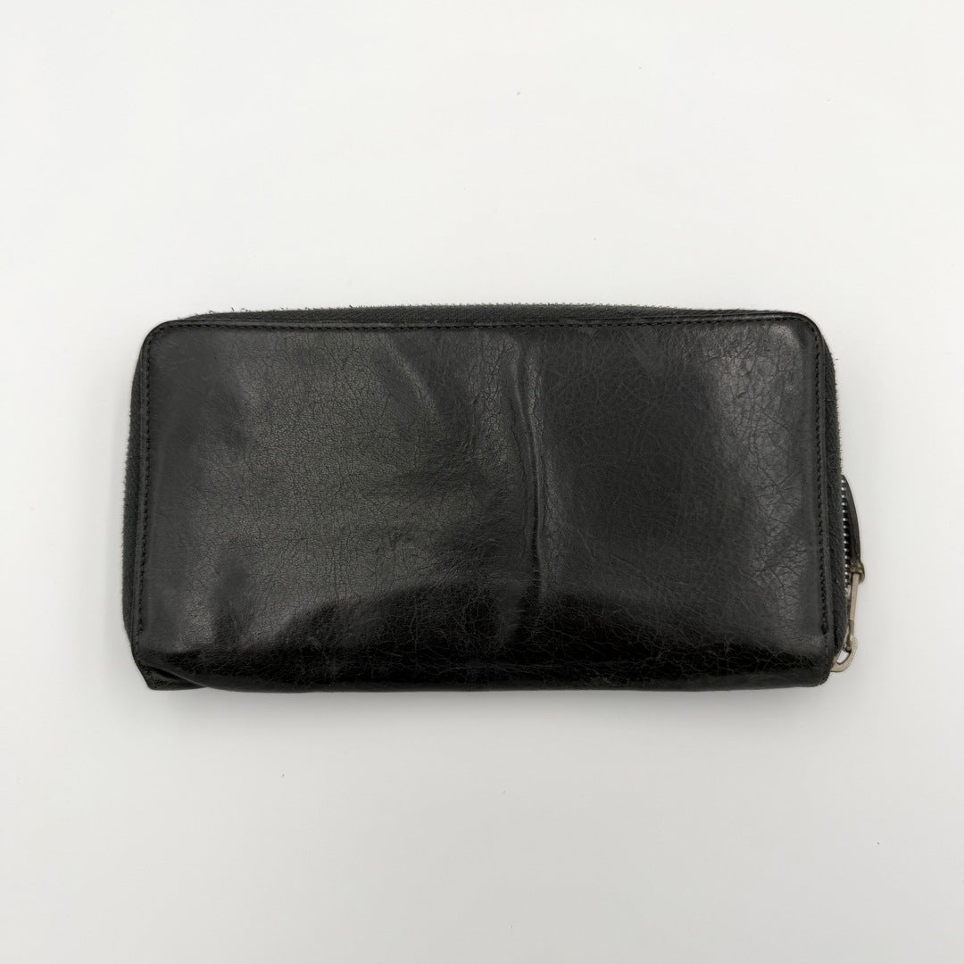 Balenciaga Giant 21 Continental Leather Black Zip Wallet
