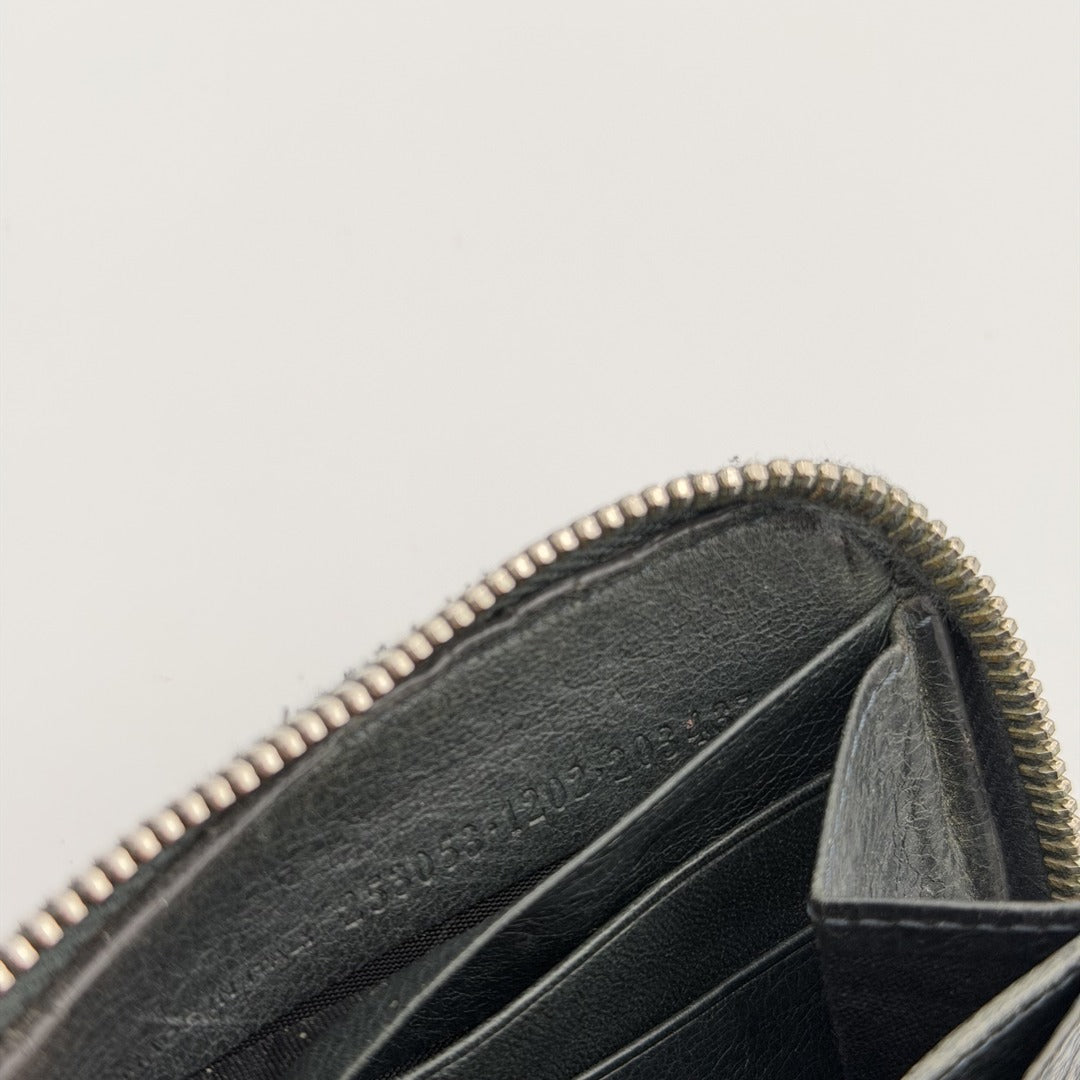 Balenciaga Giant 21 Continental Leather Black Zip Wallet