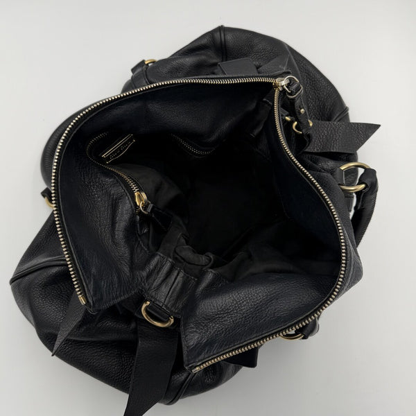 Miu Miu Vitello Lux Black Leather Handbag