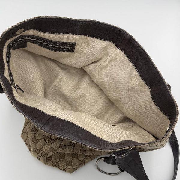 Gucci GG Canvas Horsebit Brown Tote Bag