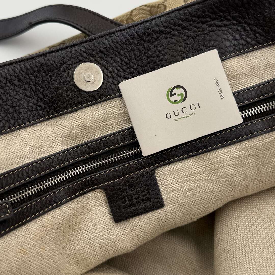 Gucci GG Canvas Horsebit Brown Tote Bag
