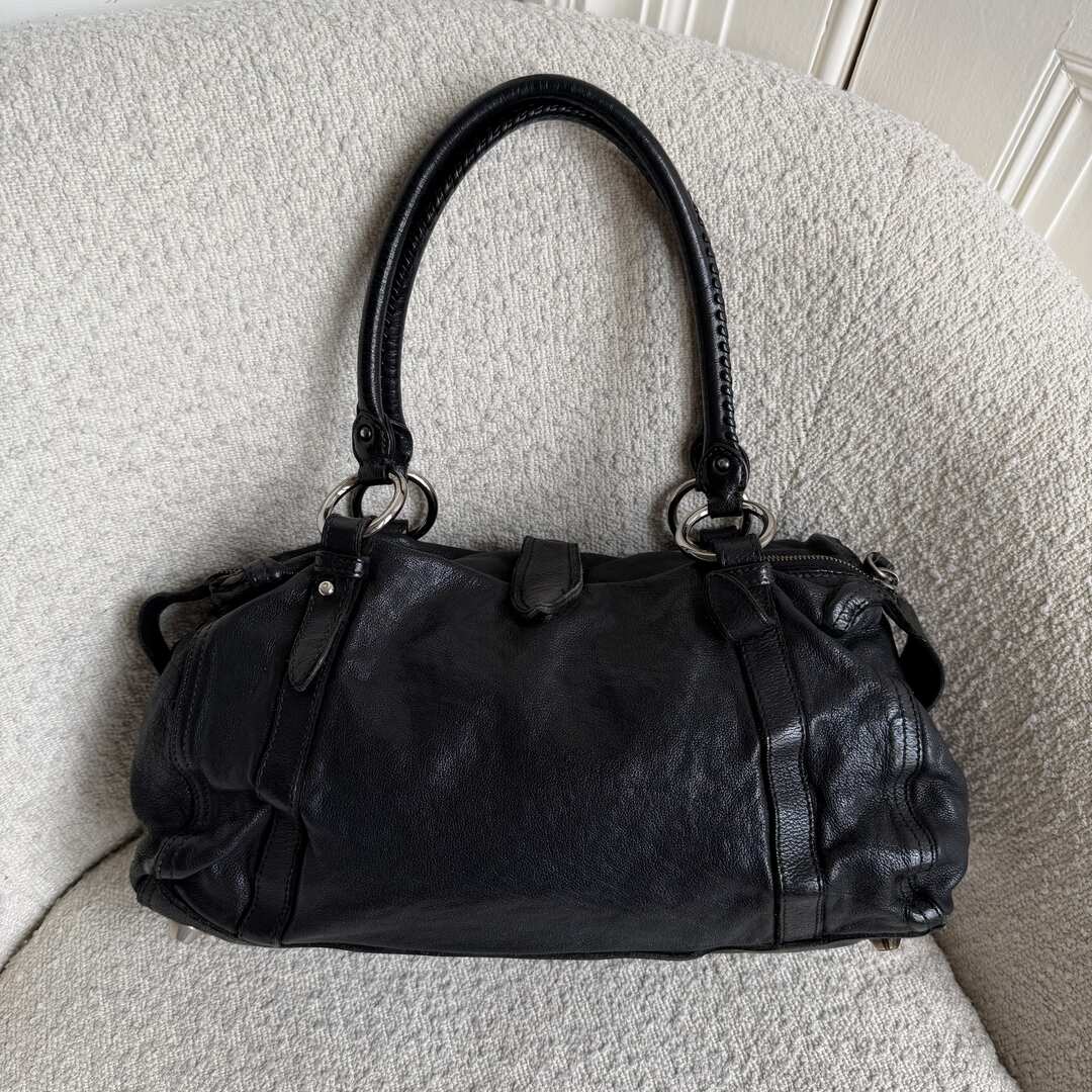 Miu Miu Padlock Leather Black Shoulder Bag