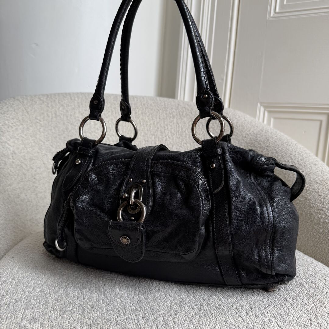 Miu Miu Padlock Leather Black Shoulder Bag