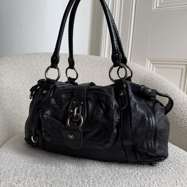 Miu Miu Padlock Leather Black Shoulder Bag