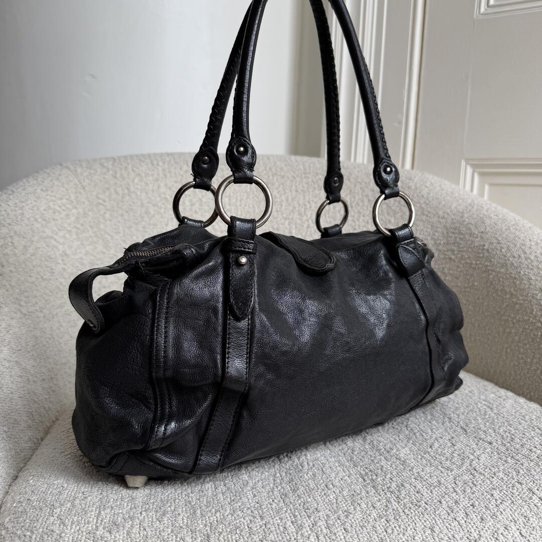 Miu Miu Padlock Leather Black Shoulder Bag