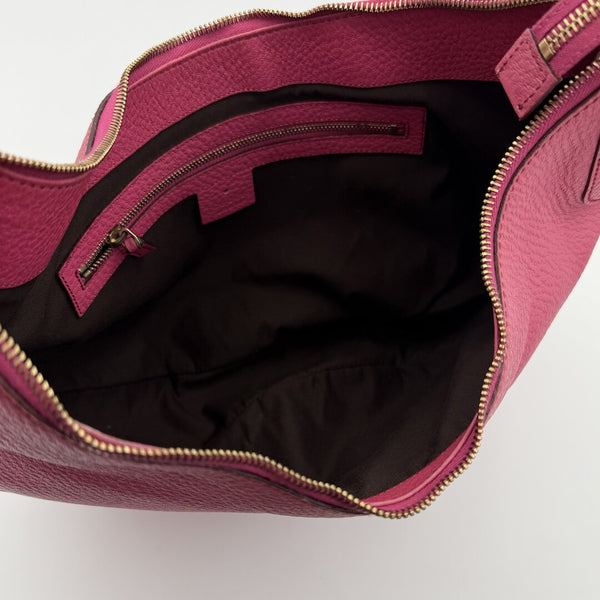Gucci Bamboo Ring Hobo Pink Leather Shoulder Bag