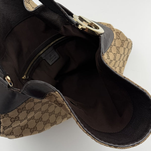 Gucci GG Canvas Charlotte Brown Shoulder Bag