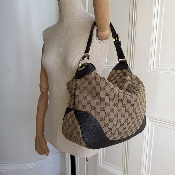Gucci GG Canvas Charlotte Brown Shoulder Bag