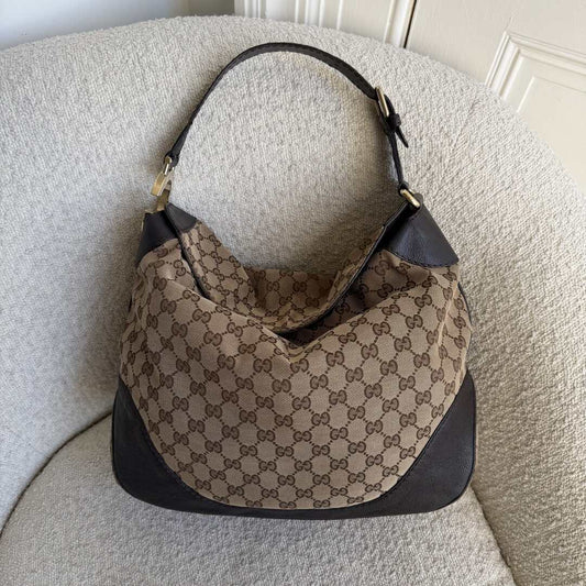 Gucci GG Canvas Charlotte Brown Shoulder Bag