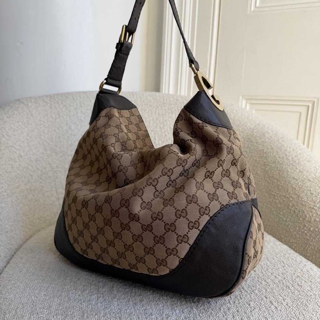 Gucci GG Canvas Charlotte Brown Shoulder Bag