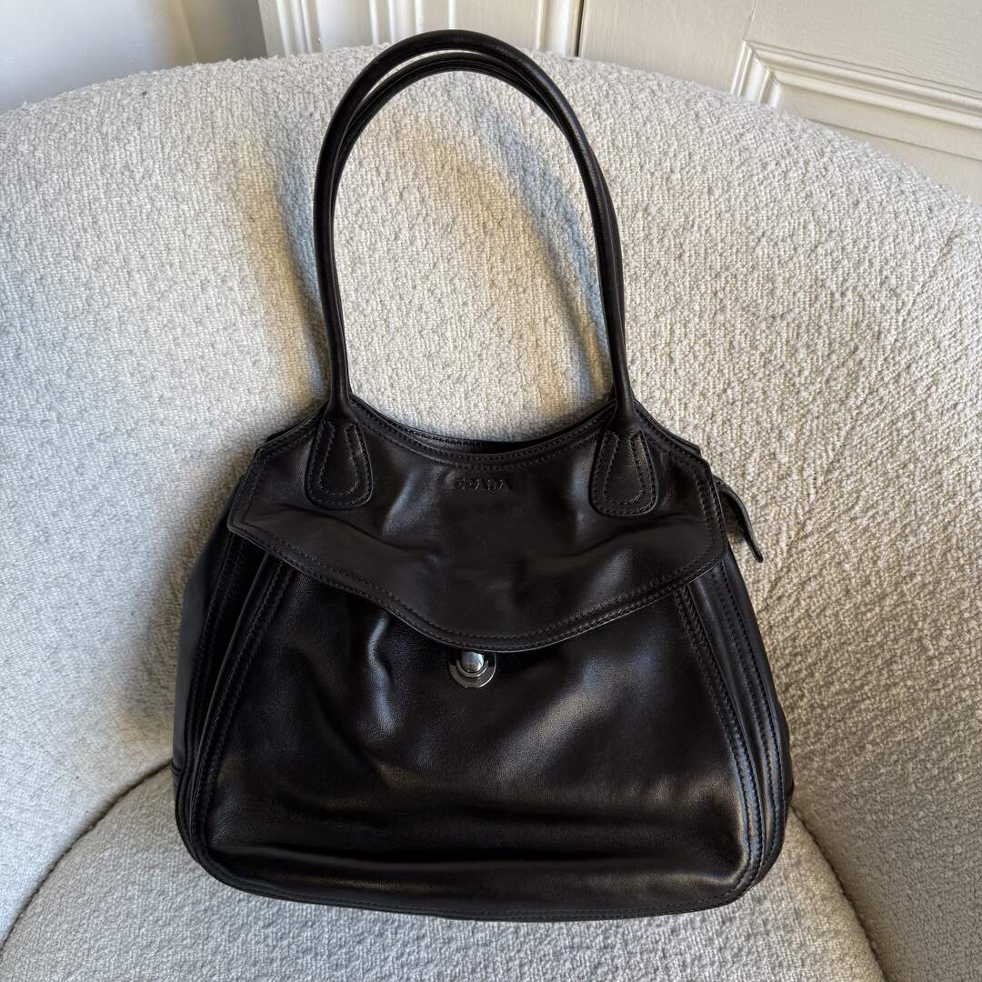Prada Leather Black Tote Bag