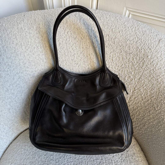 Prada Leather Black Tote Bag