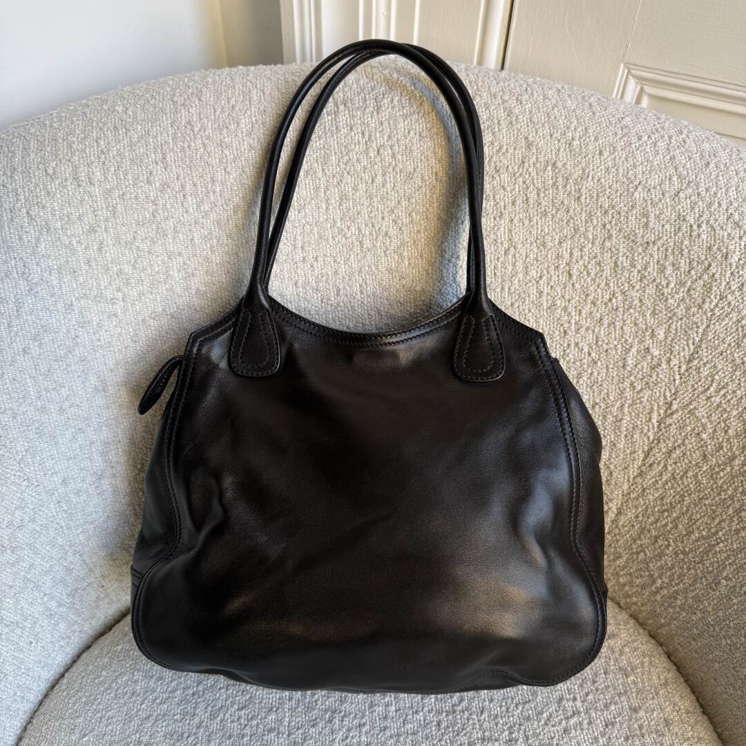 Prada Leather Black Tote Bag