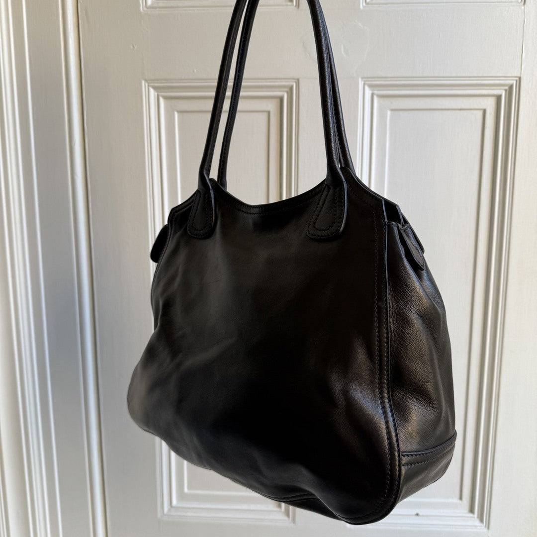 Prada Leather Black Tote Bag