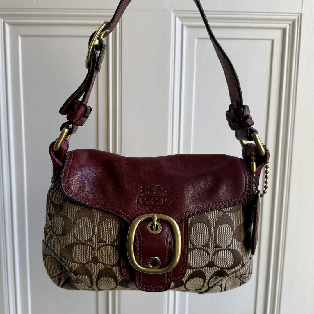 Coach Signature Red Shoulder Bag