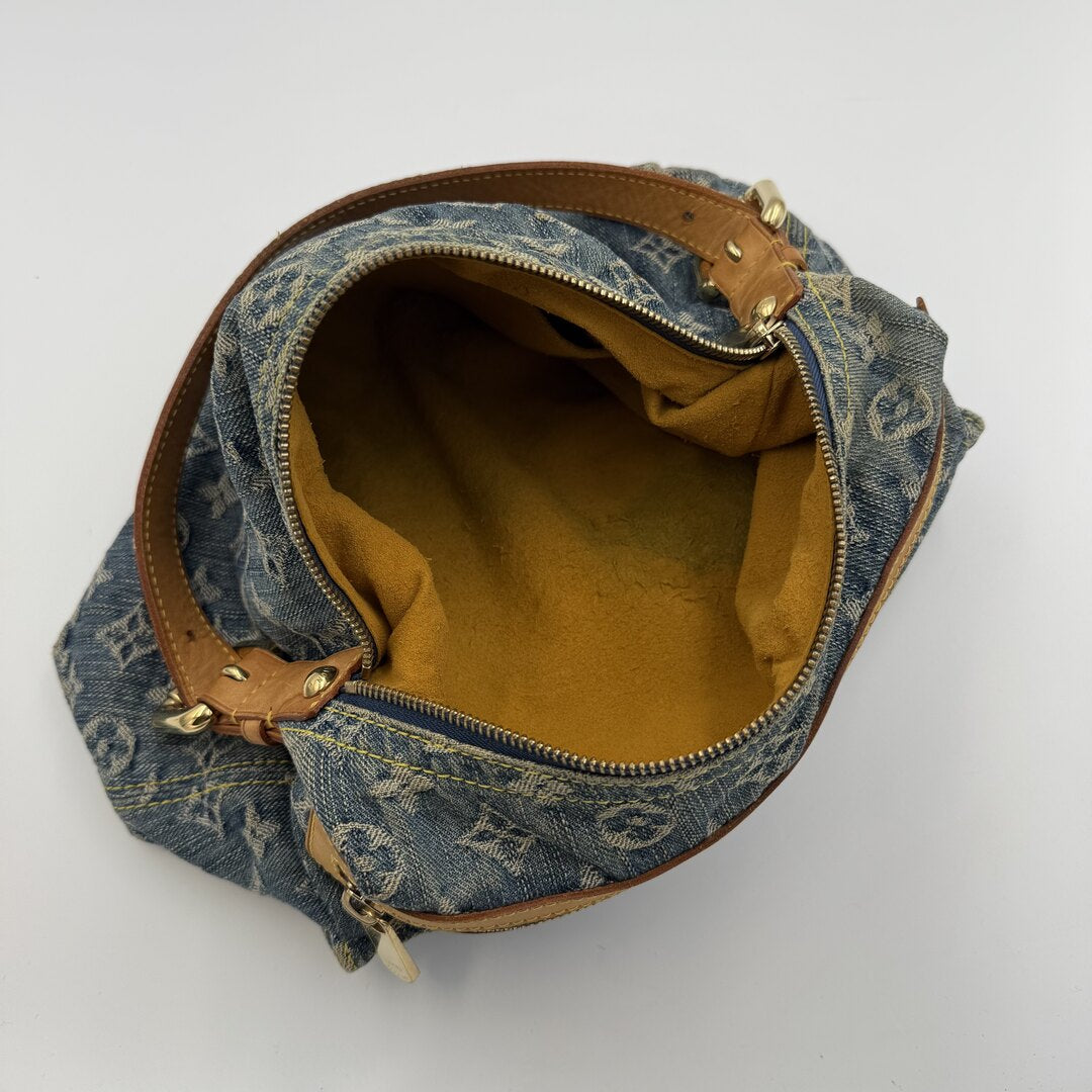 2006 Louis Vuitton Blue Denim Baggy PM Shoulder Bag