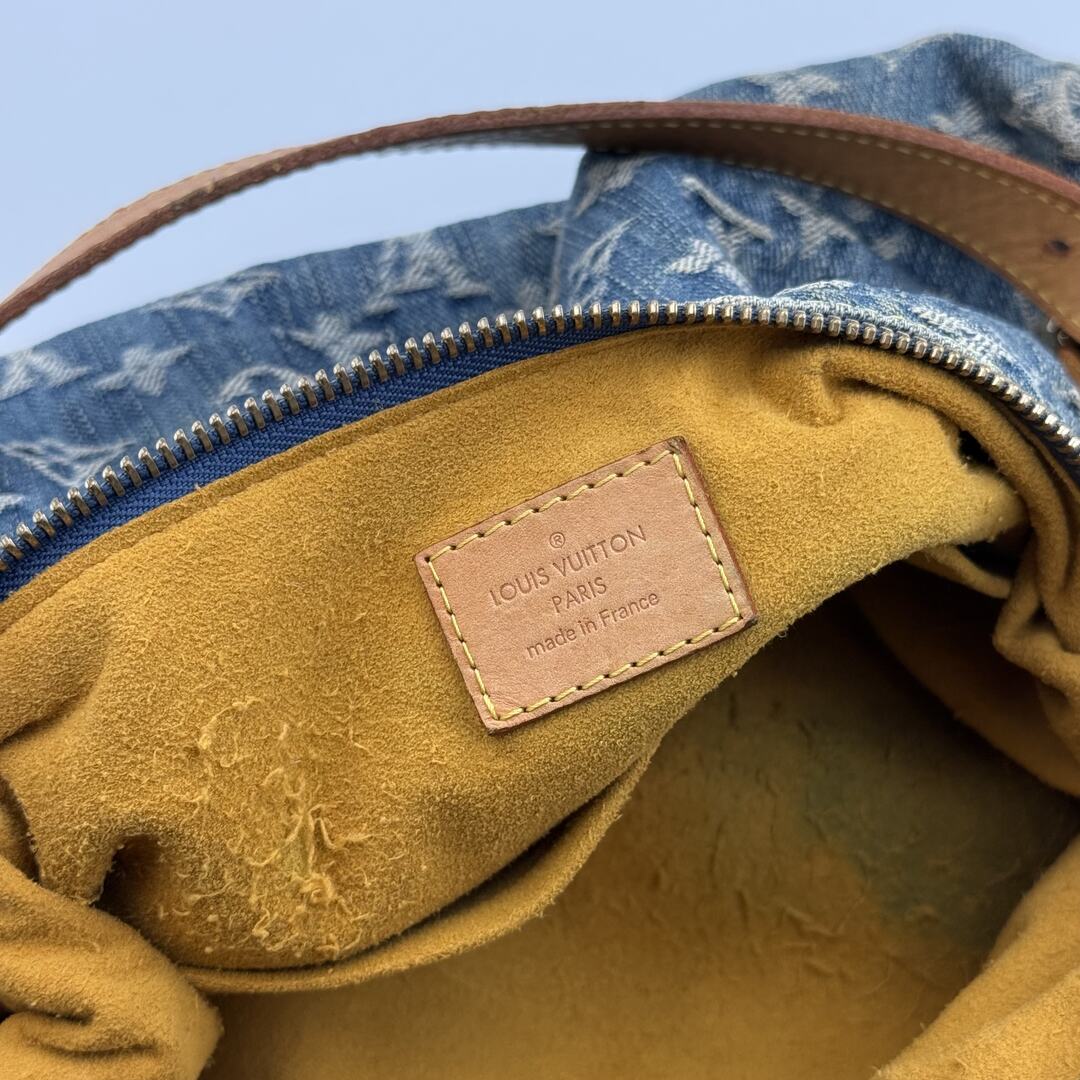 2006 Louis Vuitton Blue Denim Baggy PM Shoulder Bag
