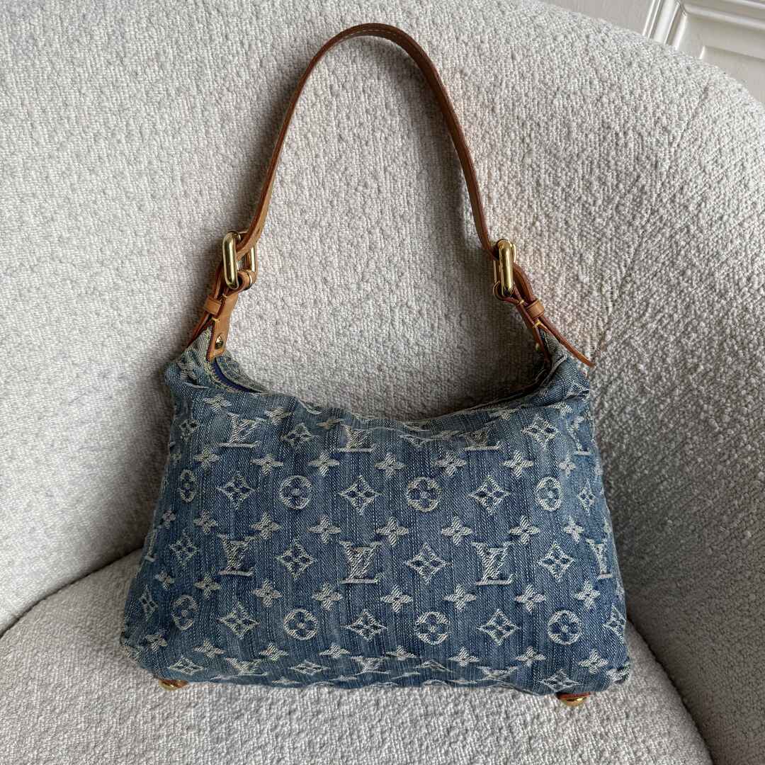 2006 Louis Vuitton Blue Denim Baggy PM Shoulder Bag