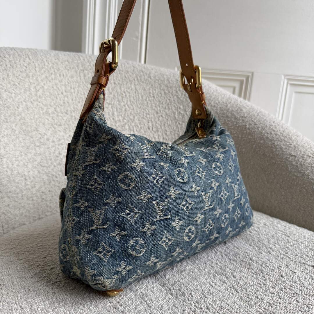2006 Louis Vuitton Blue Denim Baggy PM Shoulder Bag