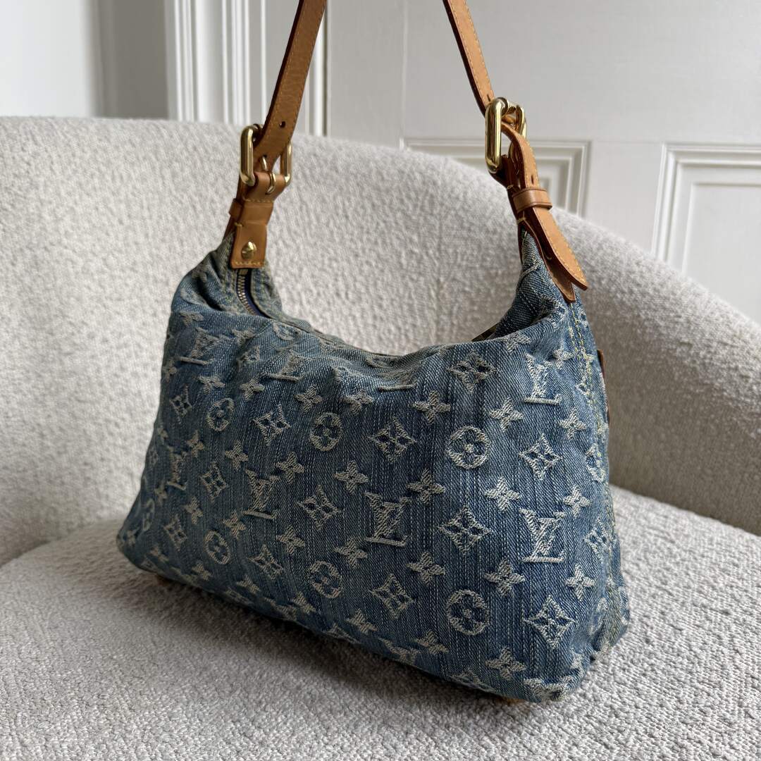 2006 Louis Vuitton Blue Denim Baggy PM Shoulder Bag
