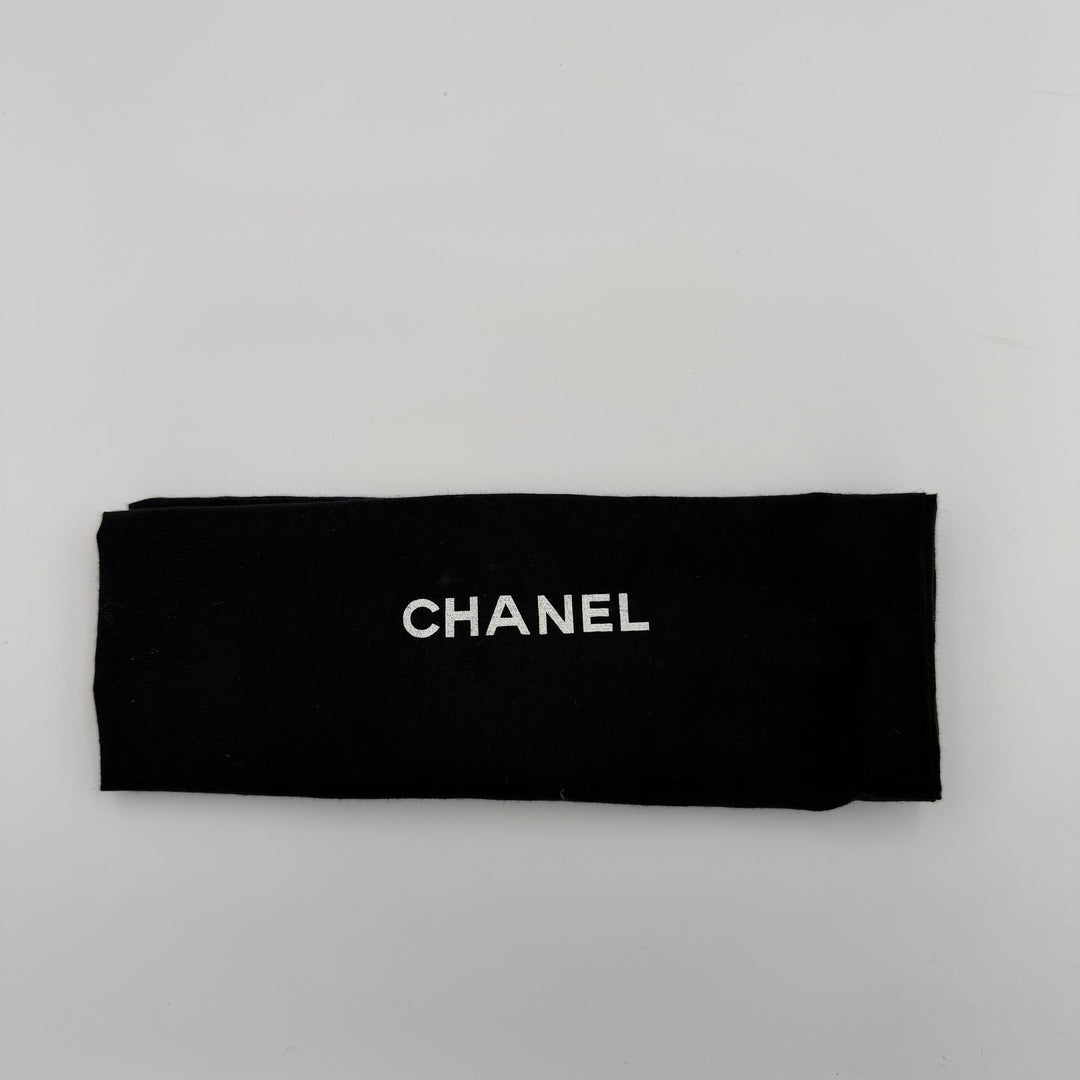 2000 Chanel East West Chocolate Bar Black Leather Flap Shoulder Bag