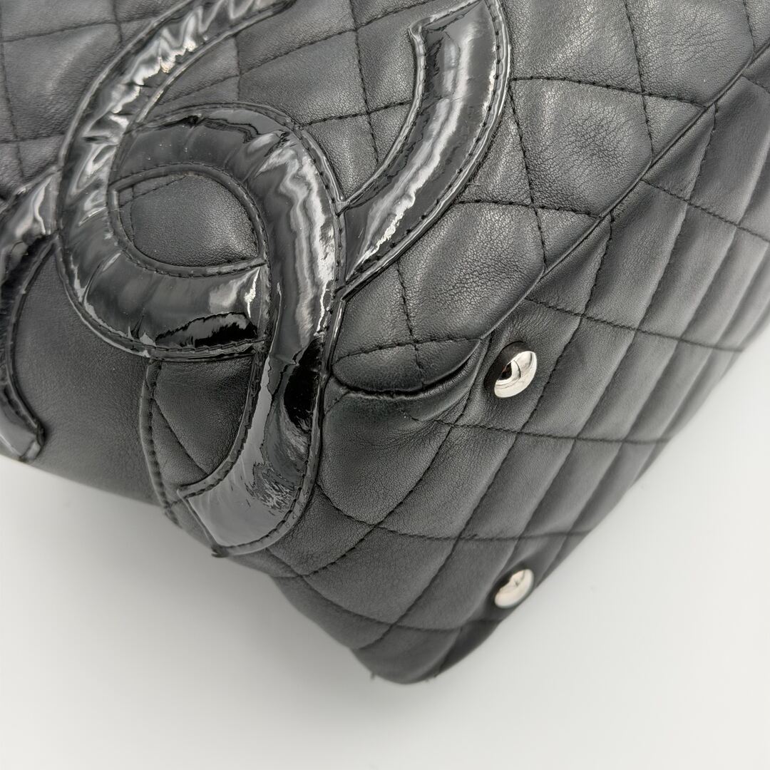 2005 Chanel Cambon Quilted Black Bowling Shoulder Bag