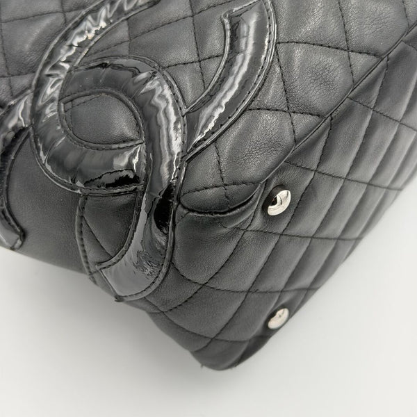 2005 Chanel Cambon Quilted Black Bowling Shoulder Bag