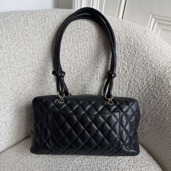 2005 Chanel Cambon Quilted Black Bowling Shoulder Bag