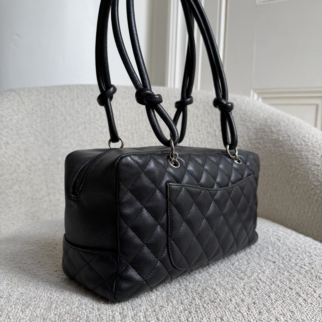 2005 Chanel Cambon Quilted Black Bowling Shoulder Bag