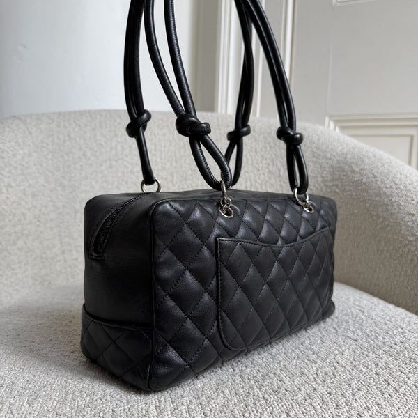 2005 Chanel Cambon Quilted Black Bowling Shoulder Bag