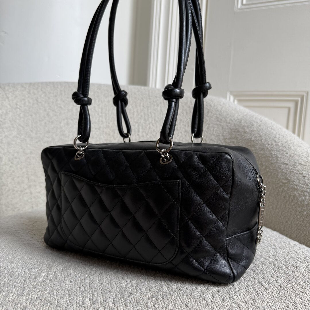 2005 Chanel Cambon Quilted Black Bowling Shoulder Bag