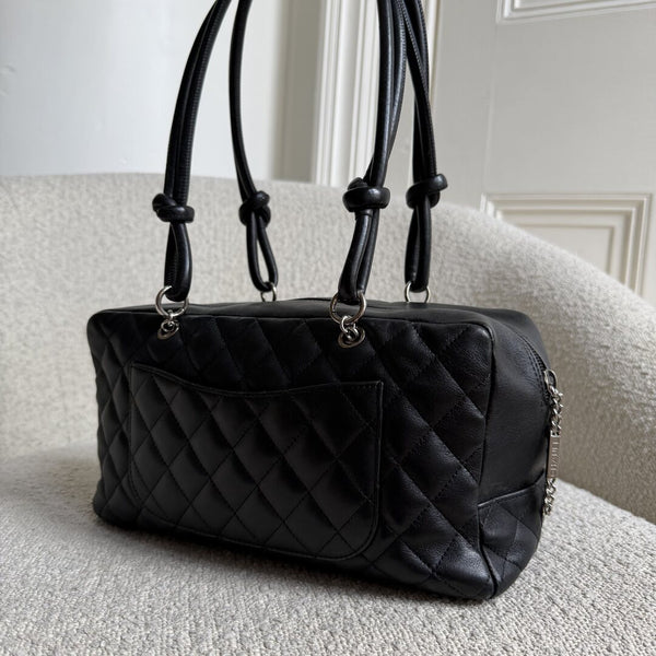 2005 Chanel Cambon Quilted Black Bowling Shoulder Bag