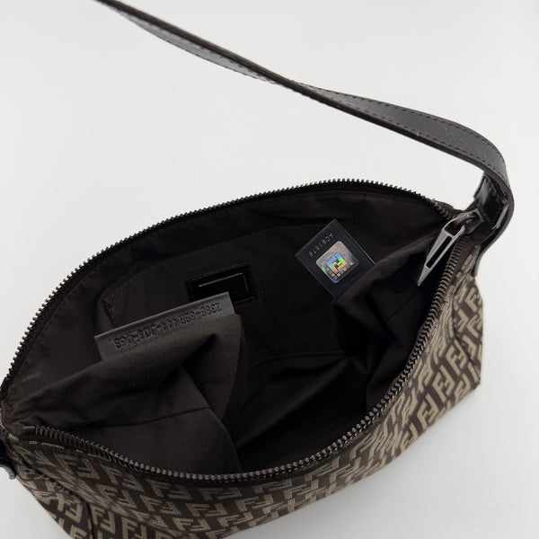 Fendi Zucchino Brown Shoulder Bag