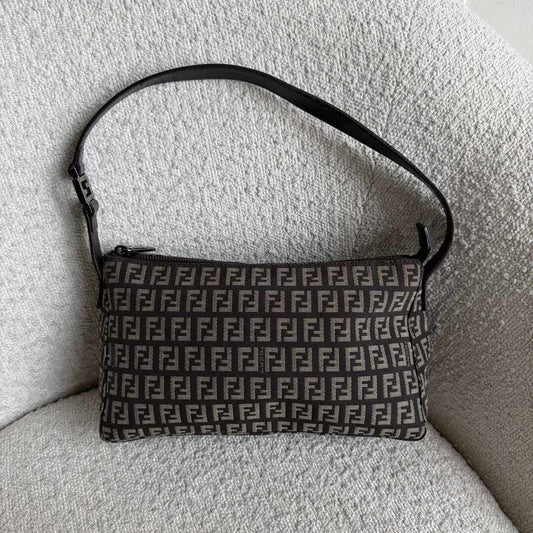 Fendi Zucchino Brown Shoulder Bag