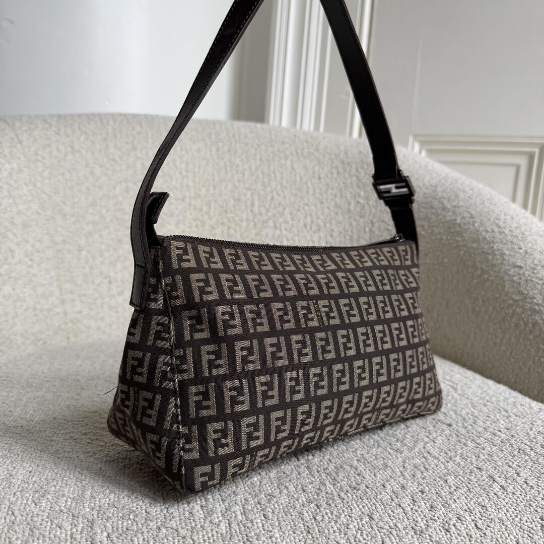 Fendi Zucchino Brown Shoulder Bag